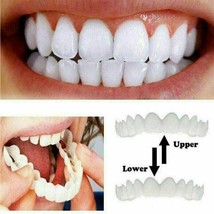 Dental Veneers Snap On False Teeth Upper + Lower Dentures Tooth Cover Se... - £12.68 GBP