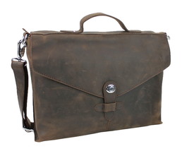 Vagarant Traveler Cowhide Leather Slim Messenger Bag LM17.Dark Brown - £133.98 GBP