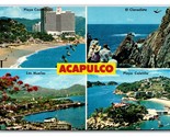 Multiview Acacpulco Bay Guerrero Mexico UNP Chrome Postcard I20 - $3.91