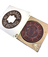 Cribbage In The Round Vtg 1966 ALPSCO Board Game Faux Wood Resin w/4 Peg... - £75.84 GBP