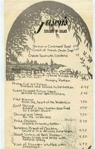 Jason's Sirloin N Salad Menu 1980's - $9.90