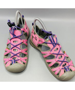 Keen Whisper Waterproof Hiking Sandals Womens Size 5 Bungee Closure Gray Pink - $13.77
