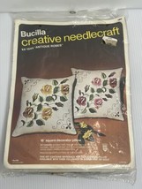 Vintage Bucilla Creative Needlecraft Kit 1944 &quot;ANTIQUE ROSES&quot; 16&quot; Pillow  New - £12.05 GBP