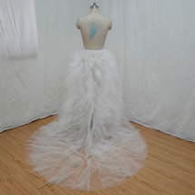 White Fluffy Open Tiered Skirt Custom Plus Size Wedding Bridal Tulle Maxi Skirt image 3