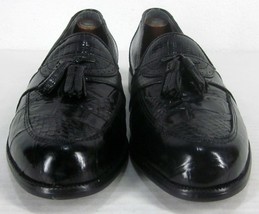 Stacy Adams Santana Black Snakeskin Leather Moc Toe Tassel Loafers Men&#39;s 8M Euc - £46.69 GBP