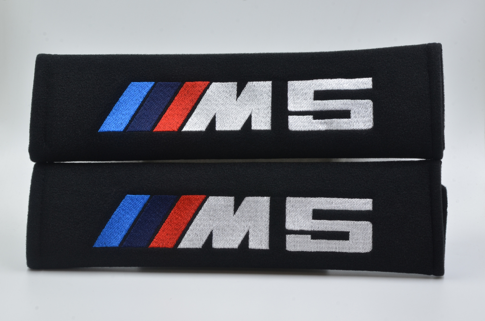 2 pieces (1 PAIR) BMW M5 Embroidery Seat Belt Cover Pads (Black pads) - $16.99