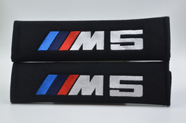2 pieces (1 PAIR) BMW M5 Embroidery Seat Belt Cover Pads (Black pads) - £13.46 GBP