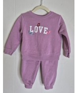 Garanimals Baby Girl Long Sleeve &quot; Love&quot; Purple Fleece Sweatsuit Set Sz 18M - $72.87 MXN