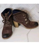 UGG Australia Calynda High Heel Ankle Boots Womens Sz 8.5 Wool Brown Lea... - $39.55