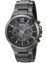 New Seiko SSC323 Black Plated Solar Chronograph Stainless Steel Men&#39;s Watch - £194.00 GBP