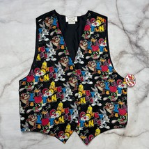 Vintage 1994 Looney Tunes Character Vest One Size Black Silky New - £27.65 GBP