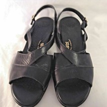 SAS Tripad Womens Sz 10 N Black Sandals Comfort Leather Shoes Flat - £17.88 GBP