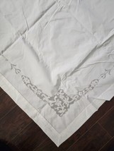 Antique French White Flat Sheet With Lace Inserts+ 2 pillow shams 88&quot;x95&quot; read* - £75.41 GBP