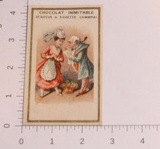 Victorian Trade Card Chocolate Inimitable French Older Couple  VTC 4 - £5.47 GBP
