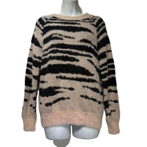 Cotton Emporium Women’s Size L Pink Black Animal Print Sweater - £14.86 GBP