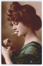 RPPC Pretty Edwardian Glamour Girl Cigarette And Matches Photo Postcard B35 - $29.95