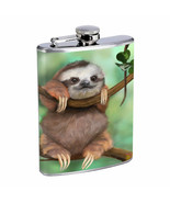 Cute Sloth Images D2 Flask 8oz Stainless Steel Hip Drinking Whiskey  - £11.03 GBP