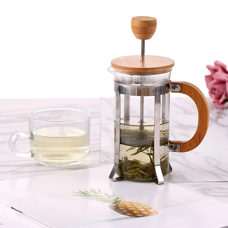 House Home Hot Sale 350Ml French Press Eco-Friendly Bamboo Cover Coffee Plunger  - £38.60 GBP