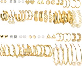 36 Pairs Gold Earrings Set for Women - £32.31 GBP