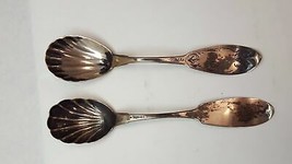 Set of 2 Antique Spoons COIN Silver Seashell Design SAUCE Spoons (Don&#39;t ... - $37.88