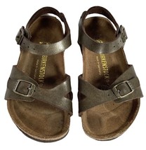 Girl Birkenstock RIO Sandals Metallic Brown Leather Size 28  US Size 10 - 10 1/2 - £26.05 GBP