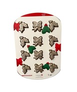 Celebrate It Bows And Holly Leaf Cookie Baking Sheet, Mold Non Stick - £9.53 GBP