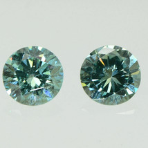 Round Shape Diamond Matching Pair Fancy Green Color Loose Enhanced VS1 0.50 TCW - £414.20 GBP