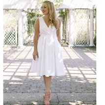 New Anthropologie Collette Dinnigan Pleated Trellis Dress $168  SIZE 4 White - £47.34 GBP