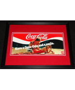 Vintage Coca Cola Coke Smile Framed 11x14 Poster Display Official Repro - £27.24 GBP