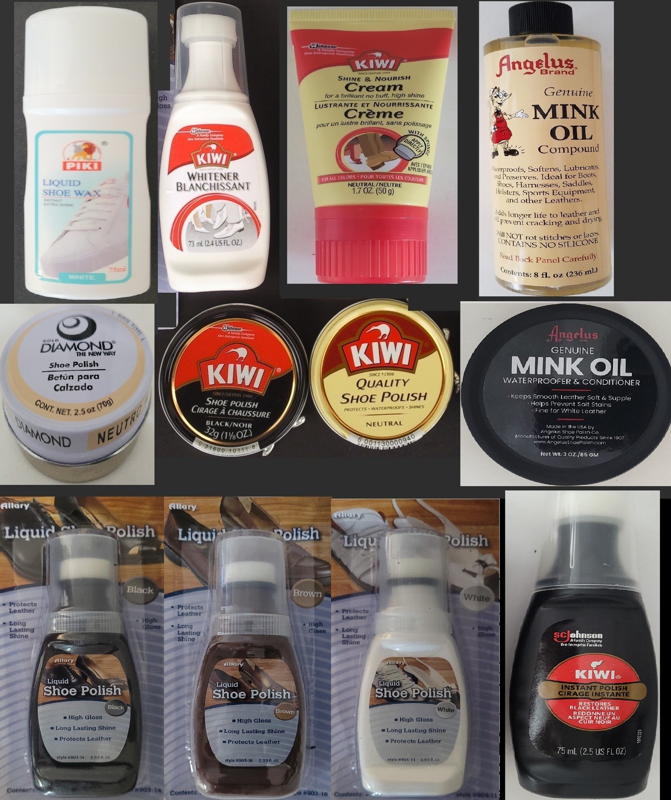 Shoe Polish Black Brown Neutral White Mink Polishes Polishing, Select Type - $3.95+