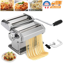 Stainless Steel Fresh Pasta Maker Roller Machine For Spaghetti Noodle Fe... - £40.78 GBP