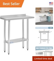 14x30 Inches Stainless Steel Table with Undershelf - Perfect for Any Kit... - $142.47
