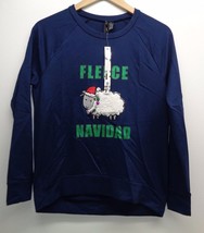 So It Is Size Large FLEECE NAVIDAD Navy Christmas Sweatshirt New Womens ... - £38.33 GBP