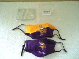 &quot; NIP &quot; Set Of 2 Minn. Vikings Face Mask With (2) PM2.5 Filters &quot; GREAT GIFT &quot; - £11.70 GBP