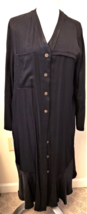 TOV  Button Down V-Neck Long Sleeve Black Dress Sz.EU40/US~M(6-8) - £30.03 GBP