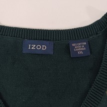 Izod Men's Green Cotton V-Neck Sleeveless Vest Size 2XL Measured Chest 51" image 3