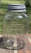 Vintage MFA Coffee Jar Quart Canning Jar Zinc Lid - £19.98 GBP