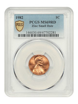 1982 1C PCGS MS69RD (Zinc, Small Date) - $13,749.75