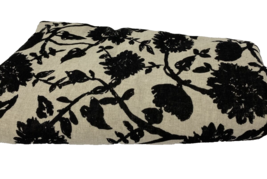 Cut Fabric Linen Natural with Black Floral 3 Yard Piece New - £18.97 GBP