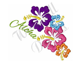Aloha Flowers - Machine Embroidery Design - £2.72 GBP