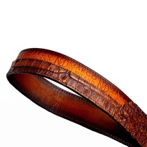 Marco Di Milano Caiman & Calfskin Western Belt Signature Texas Aged Brown image 4