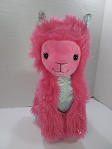 Build A Bear Pink &amp; Silver Sparkle Mini Llama 11&quot; Stuffed Plush Animal - £11.08 GBP