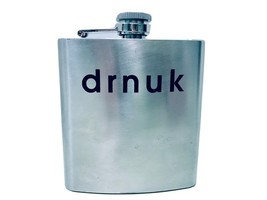 Brushed Stainless Steel Drnuk Misspelled Funny Liquor Whiskey Hip Flask ... - $7.95