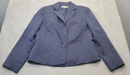 Evan Picone Blazer Jacket Womens Sz 12 Blue Long Sleeve Single Breasted 3 Button - $27.73