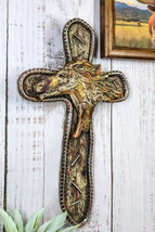 Rustic Western Running Wild Mustang Horse Vintage Barnwood Look Wall Cross Decor - £22.32 GBP