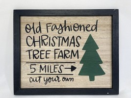 Christmas Tree Sign Farm Wood Wall Hanging Home Decor 10.5&quot; Holidays - £9.80 GBP