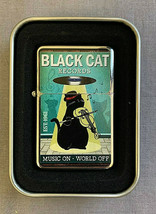 Black Cat Music On World Off Flip Top Oil Lighter Windproof - £11.59 GBP