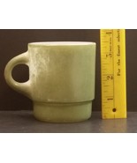 Vintage Green Outside Fire King Coffee Mug USA Anchor Hocking Stackable - £6.28 GBP