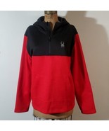 Spyder Hoodie Size L Pullover Waffle Thermal Red Black Spider Long Sleev... - $24.50