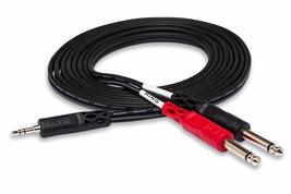Hosa CMP-153 3.5 mm TRS to Dual 1/4&quot; TS Stereo Breakout Cable, 3 Feet, Laptop - £10.89 GBP